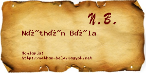 Náthán Béla névjegykártya