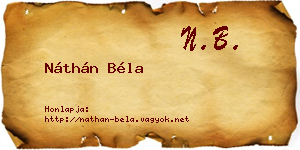Náthán Béla névjegykártya