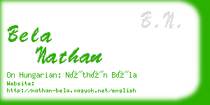 bela nathan business card